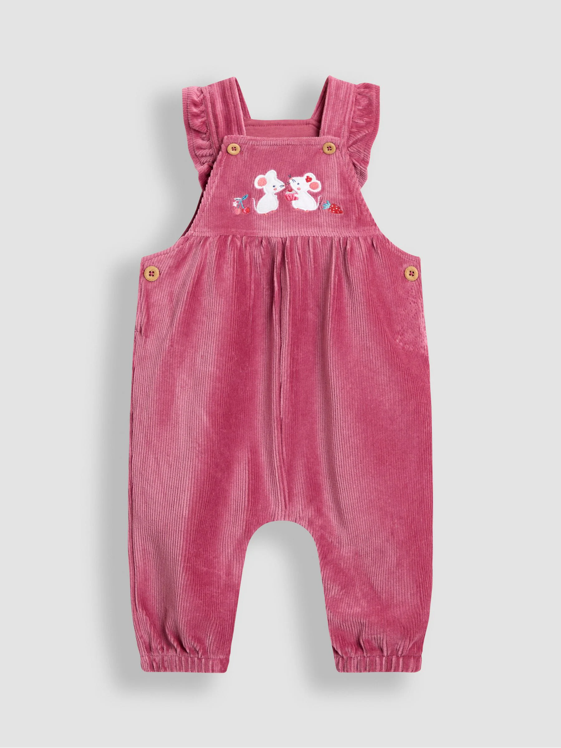 JoJo Maman Bébé Appliqué Velour Dungarees & Top Set