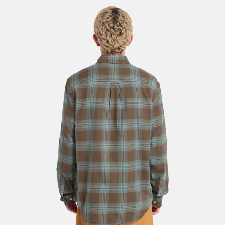 Camisa xadrez masculina verde/azul