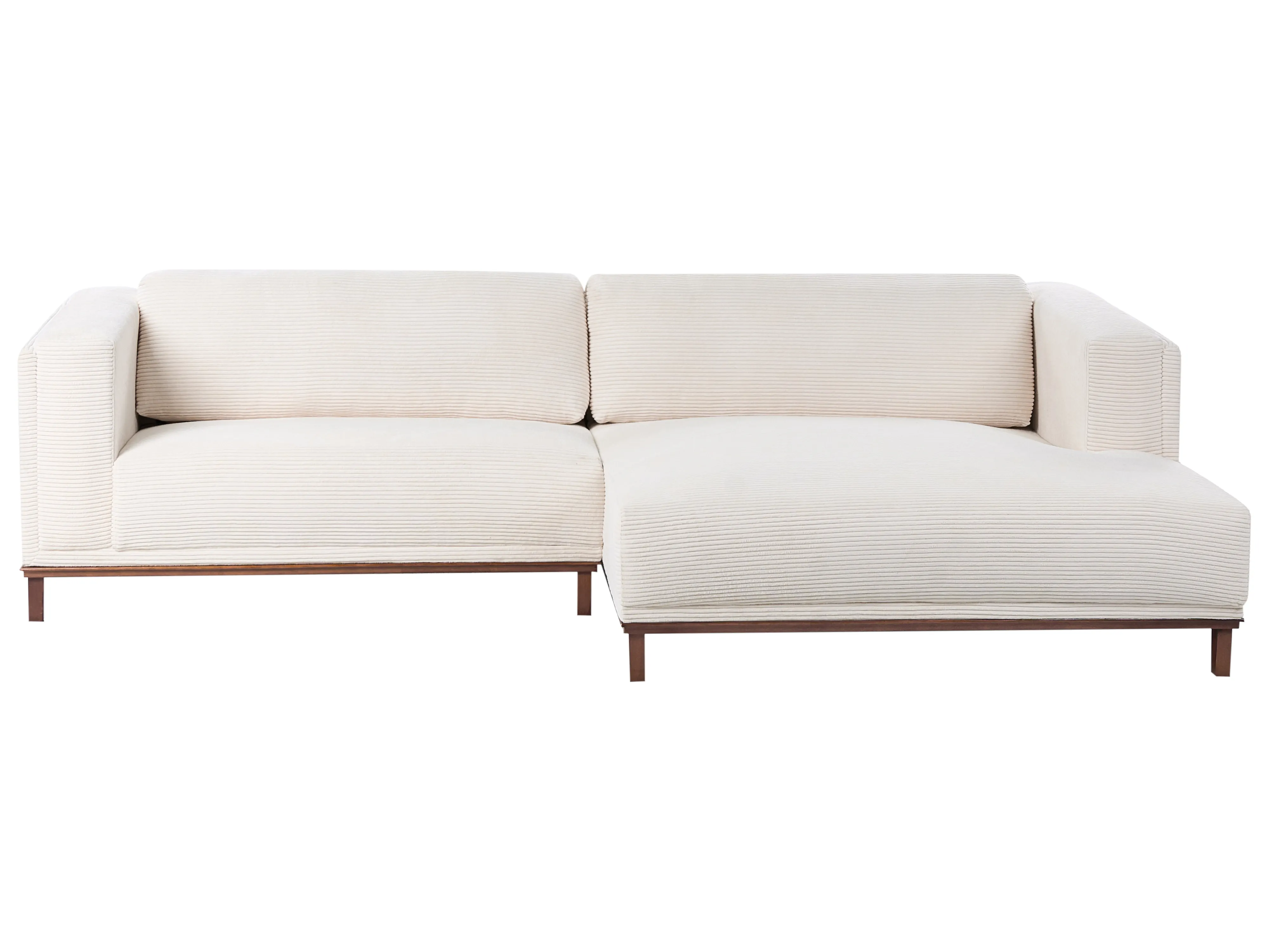 Hoekbank 4-zits VENG Corduroy Lichtbeige linkszijdig