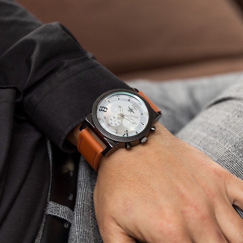 Montre Homme M. JOHN bracelet Cuir Marron