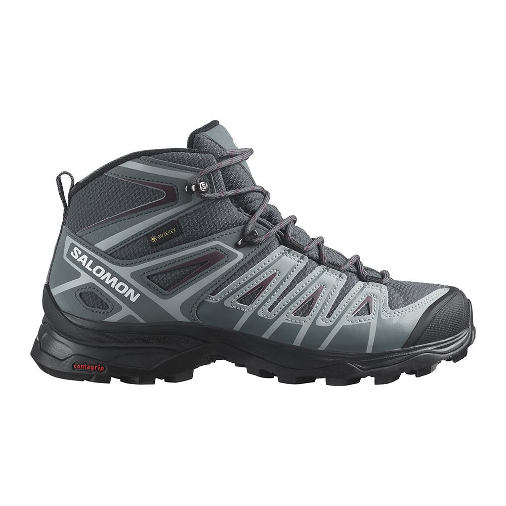 Salomon X ULTRA PIONEER MID GTX - Chaussures randonné Femme ebony/stormy weather/wine tasting