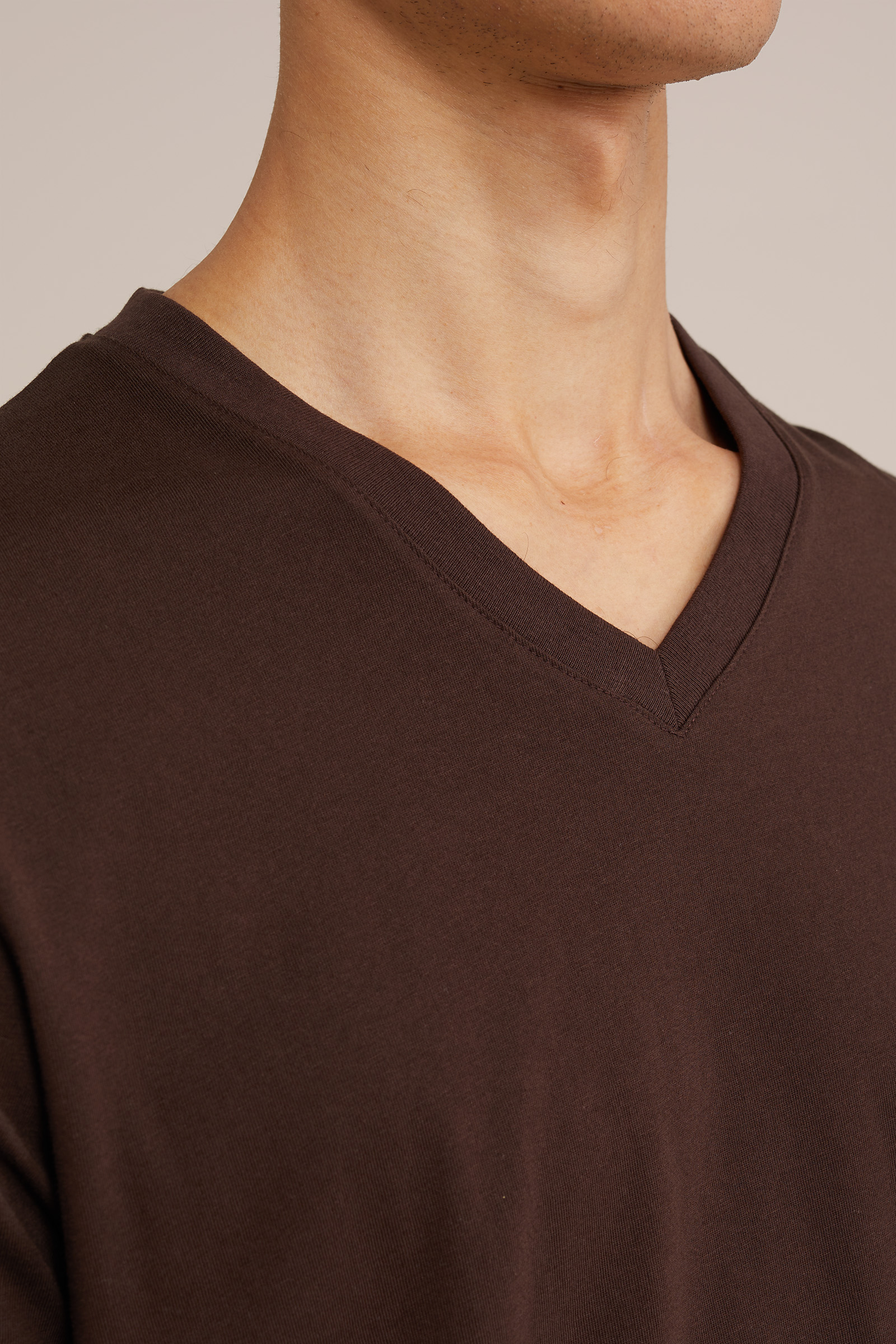 T-shirt van 100% katoen WE Fashion Donkerbruin