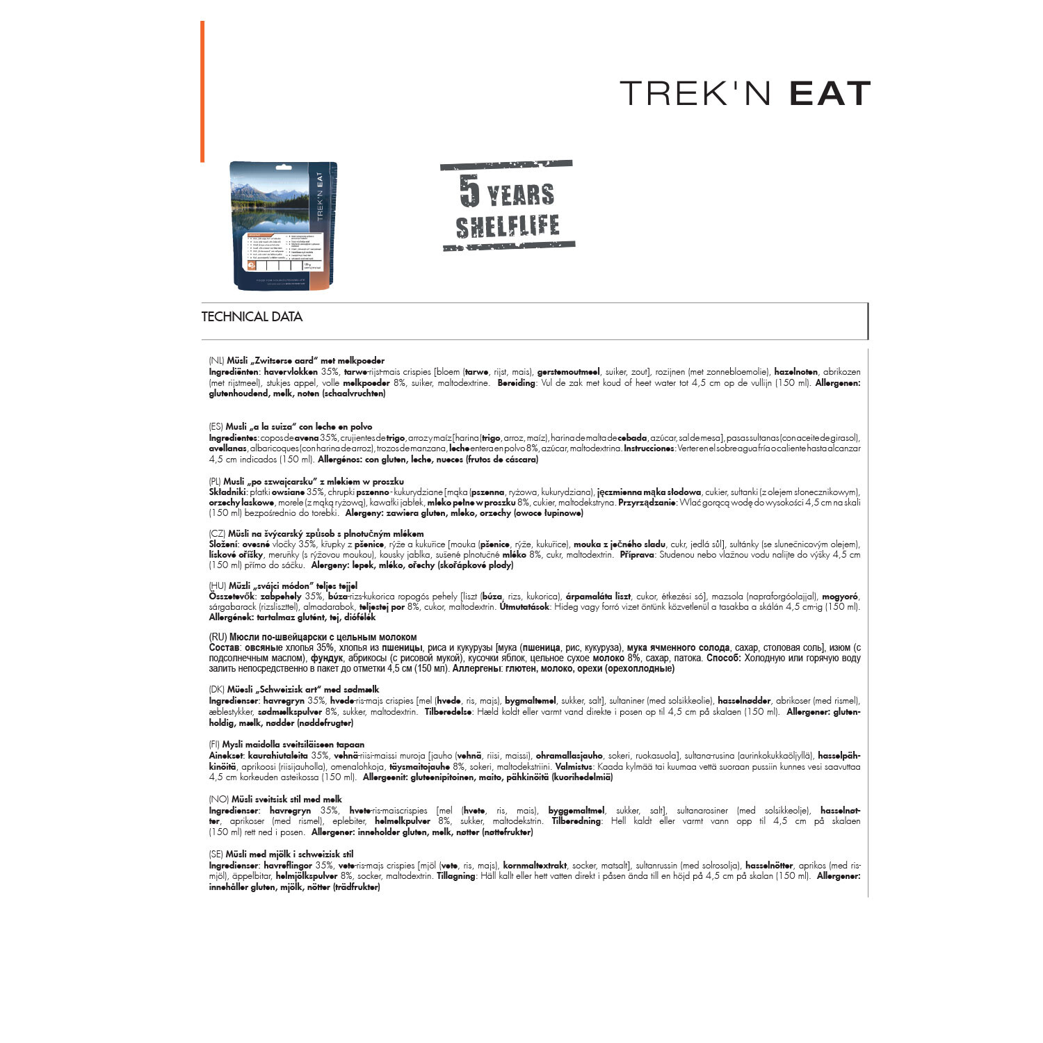 Trek N Eat Swiss Muesli With Milk