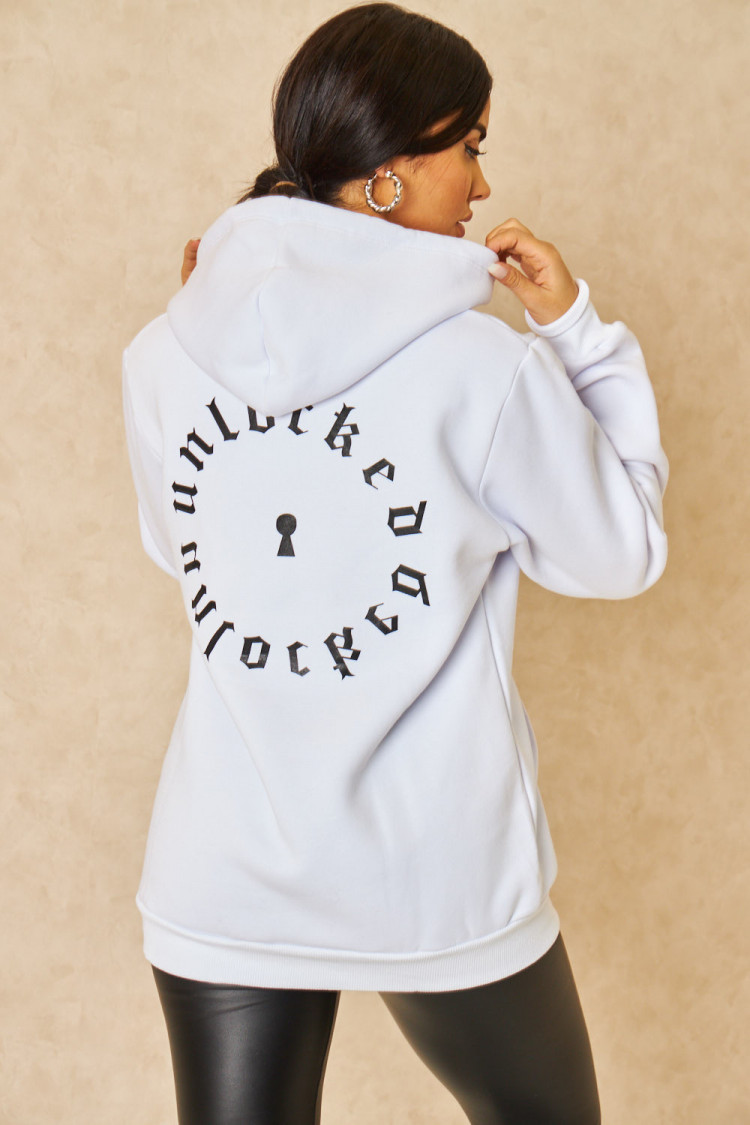 Sweat à capuche blanc Unlocked