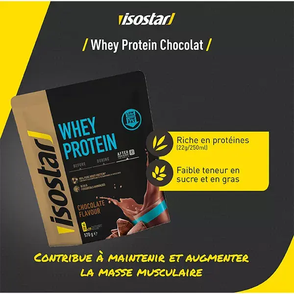 Isostar Whey Protein em Pó Sabor Chocolate 570g