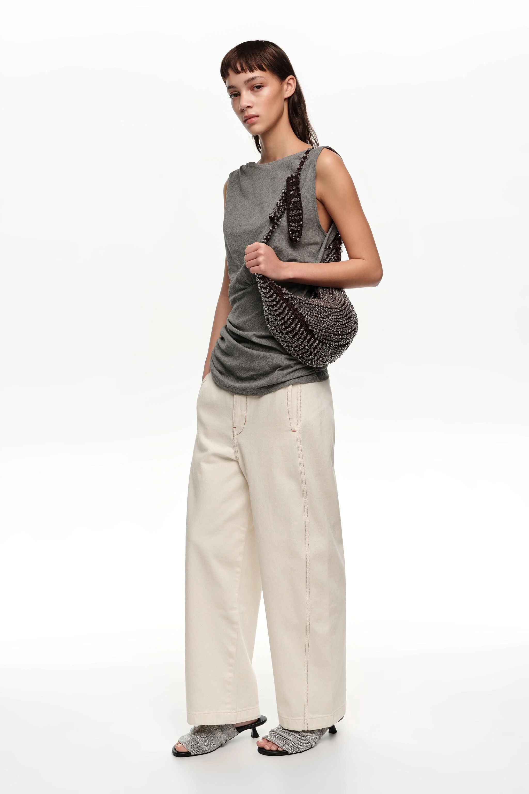 BARREL - Jeans cor cru