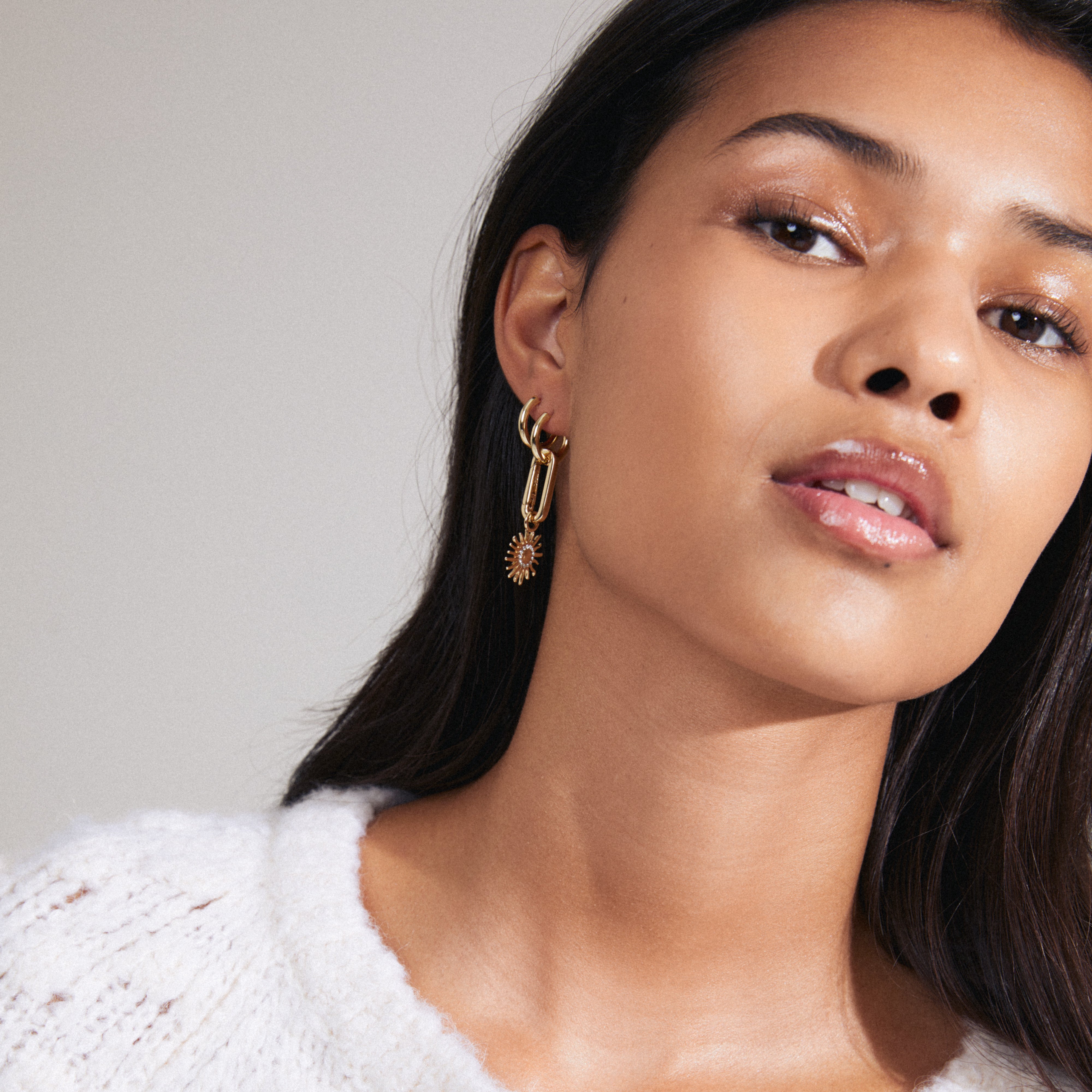 PILGRIM  CHARM hoops, lille - forgyldt