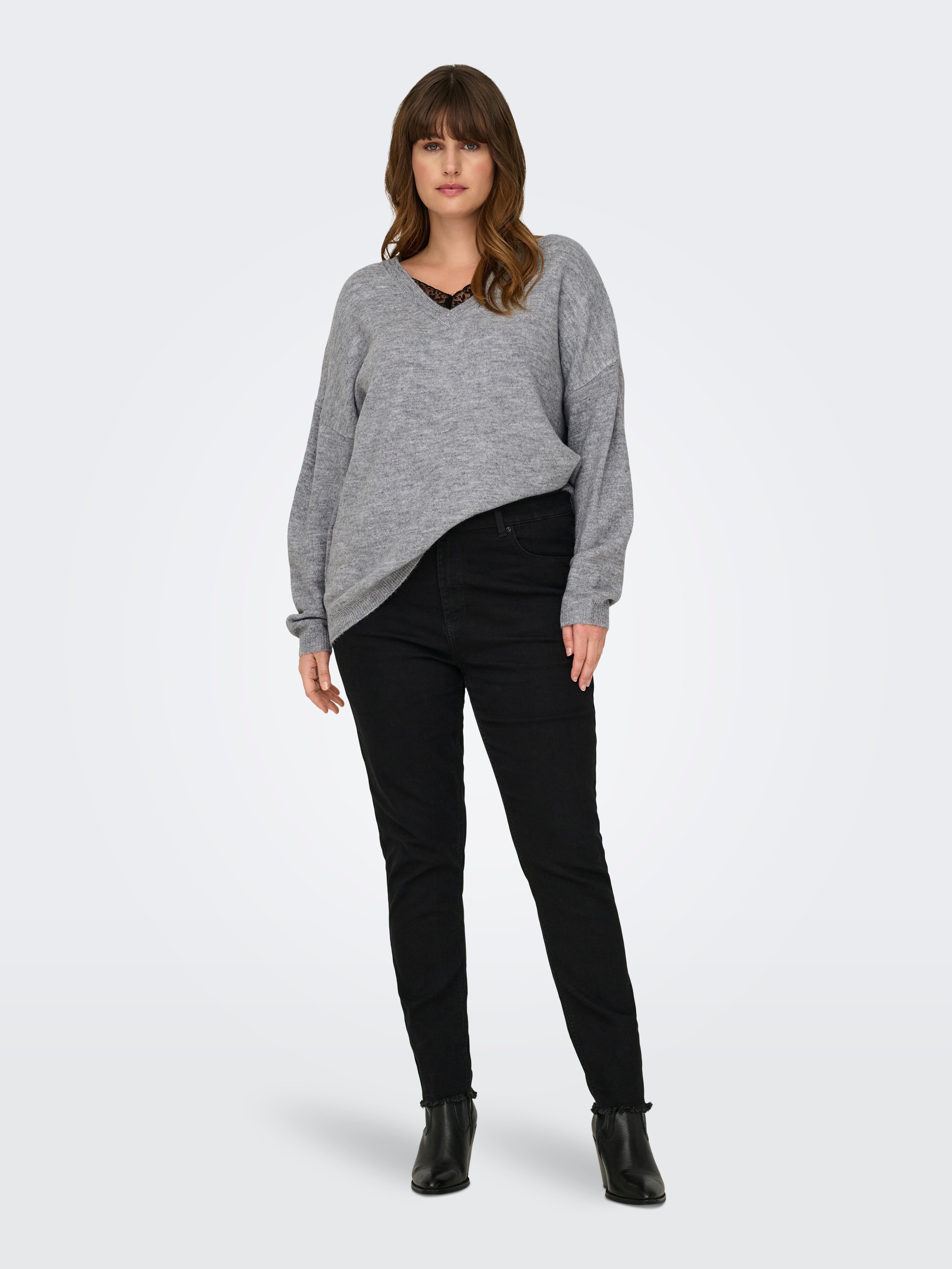 CARMANIFESTA Strickpullover Light Grey Melange