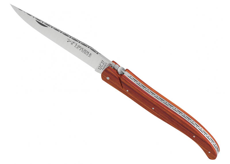 Couteau Laguiole ressort forgé Plein Manche en bois de rose