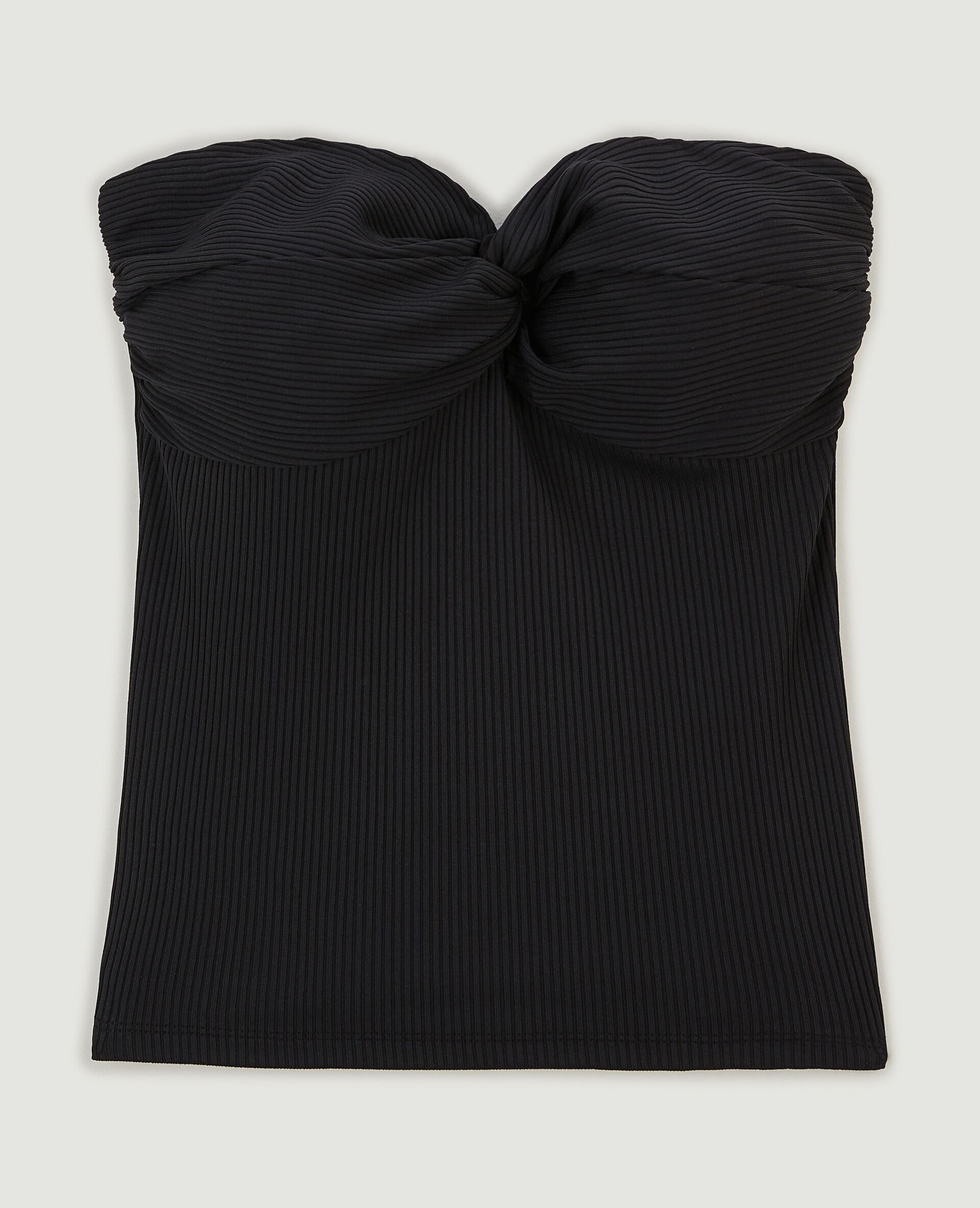 Top bustier effet twisté devant - Noir