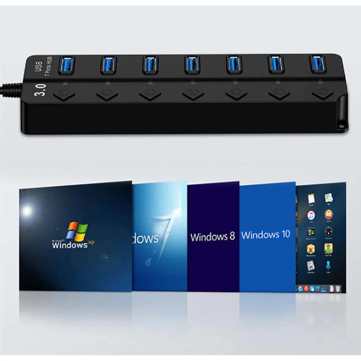 INF HUB USB 3.0 - 7 ports - Noir