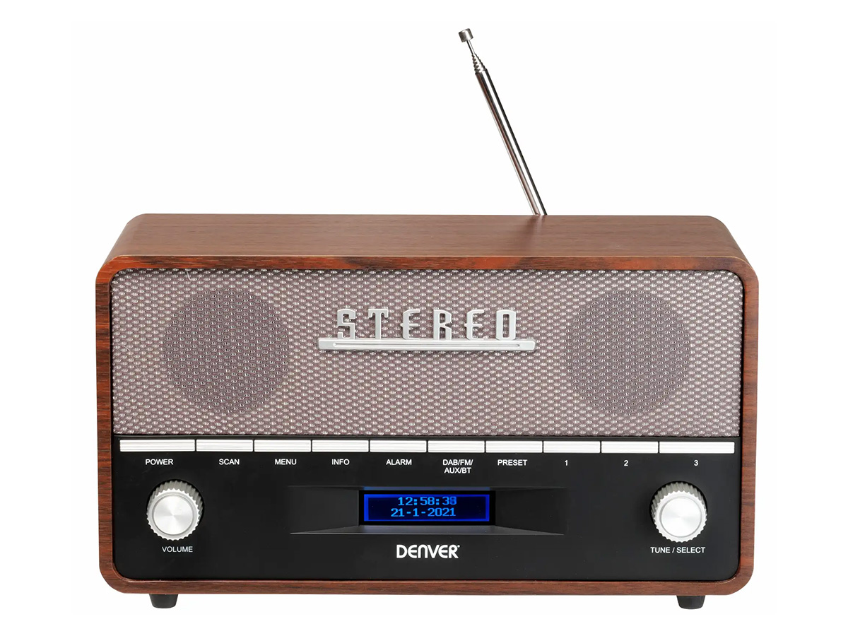 Denver DAB36 DAB+/FM Bluetooth Radio - Darkwood
