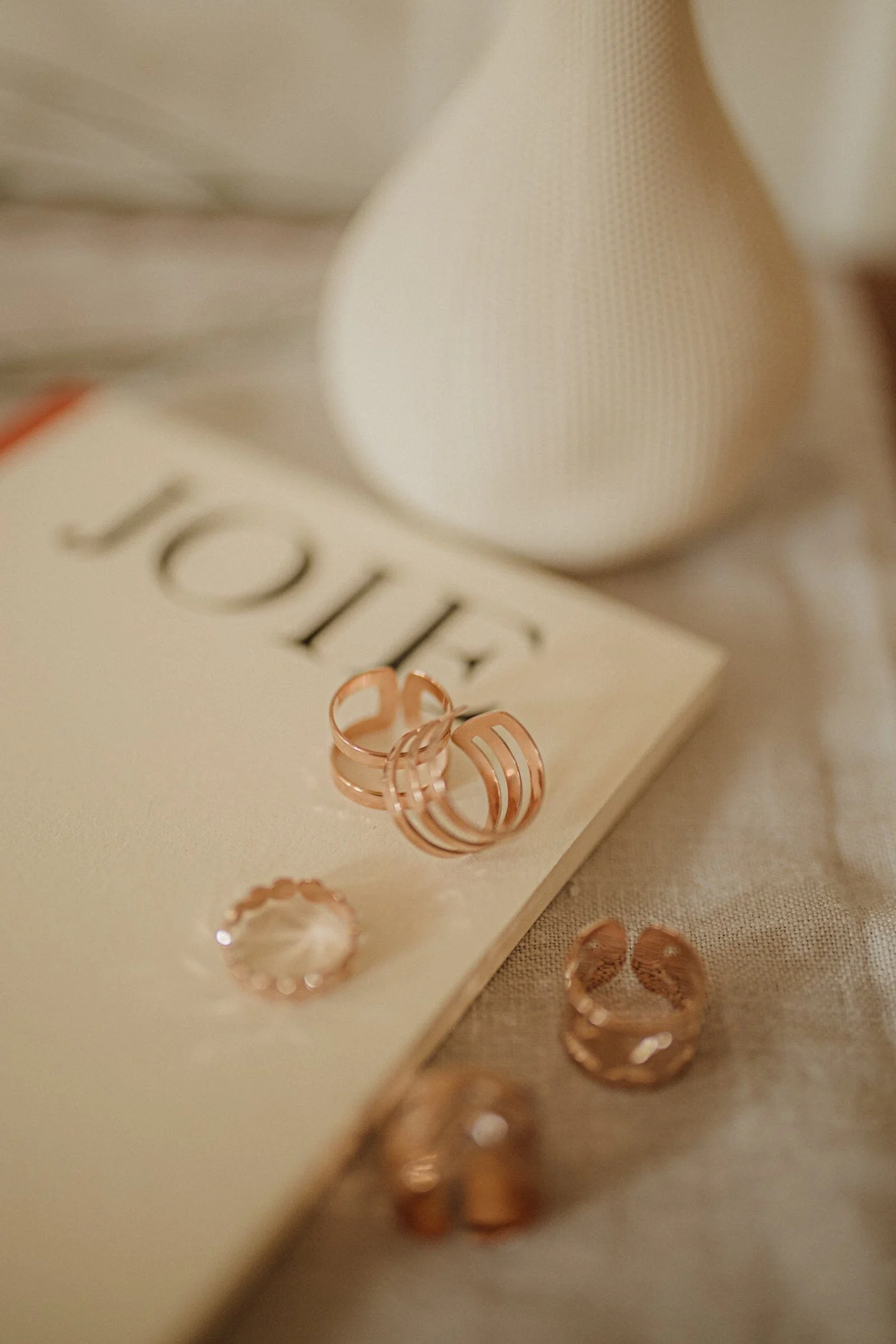 ENZO - Bague martelée plaqué or rose | Rose
