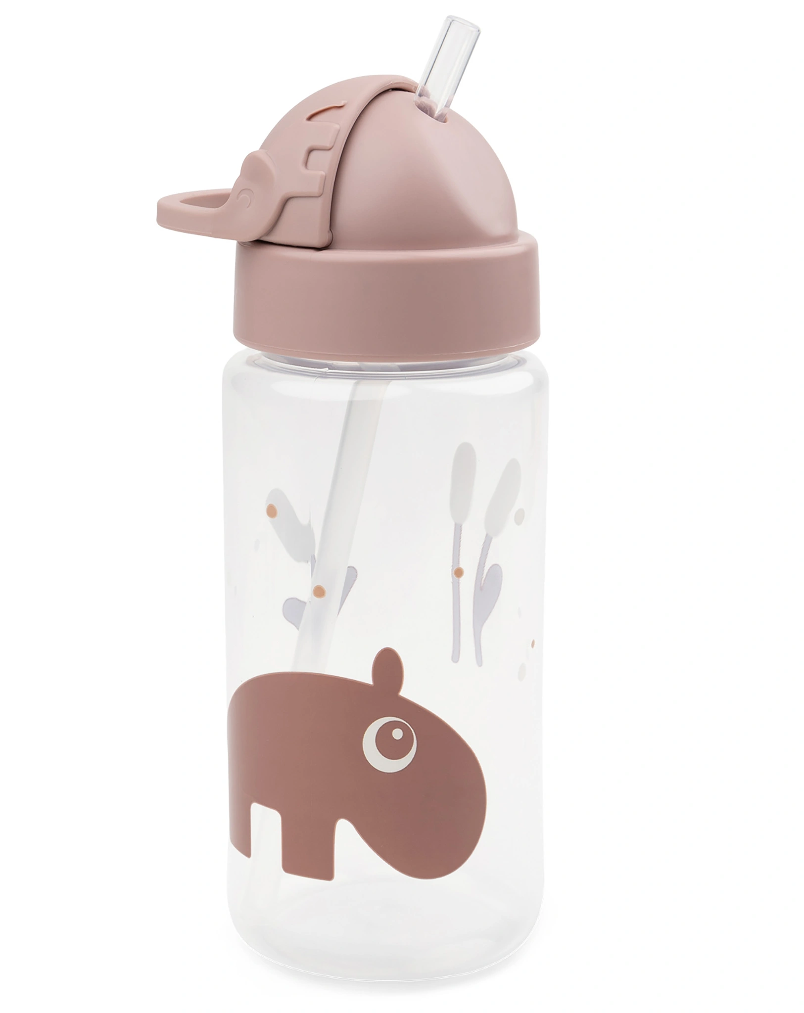 Trinkflasche OZZO (350ml) mit Trinkhalm in rosa