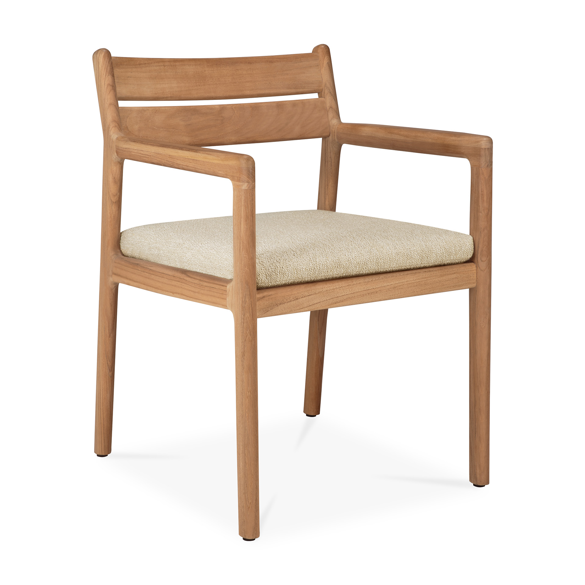 Teak Jack stoel met armleuning - outdoor  - met naturel kussen