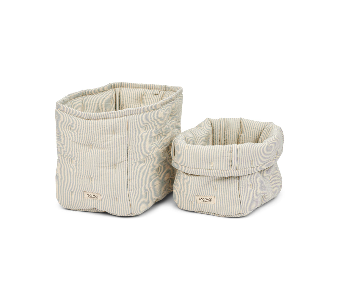 Nursery Storage Bags, Kurve - Blue Stone Stripe