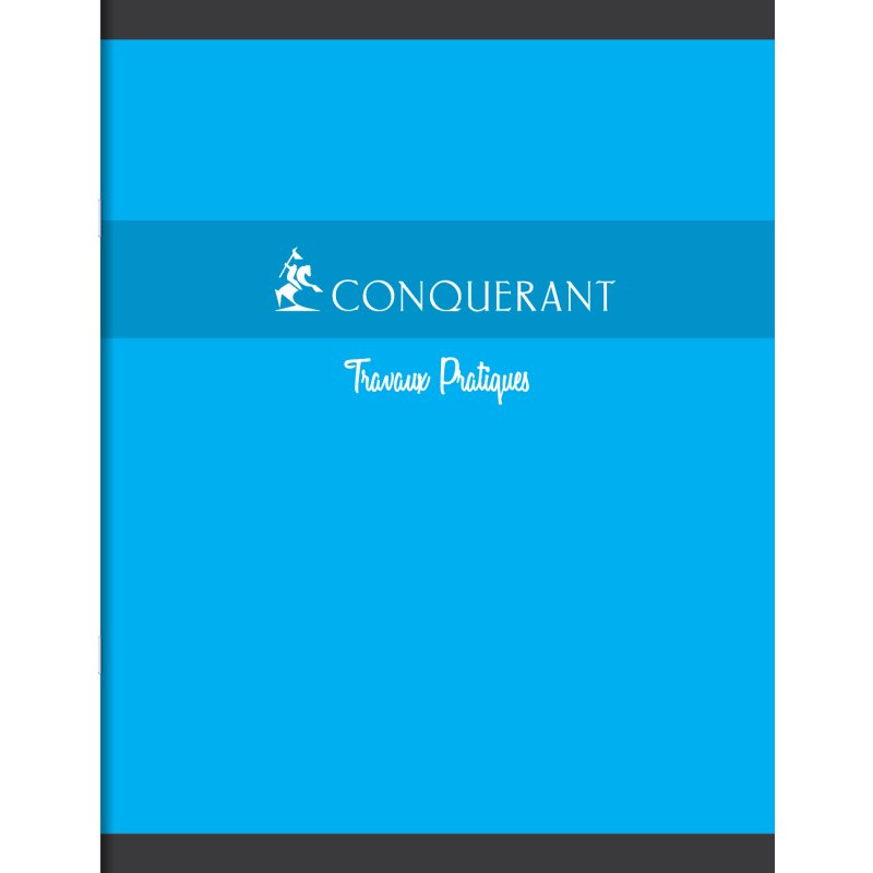 Cahier travaux pratiques Conquérant - 17x22 cm - 32 pages Seyès + 32 pages unies - Couverture carte