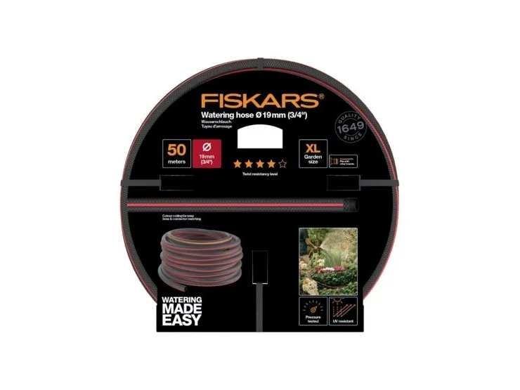 Fiskars 1027111, 50 m, Over jorden, Sort, Rød, 1,9 cm, 3/4, Finland
