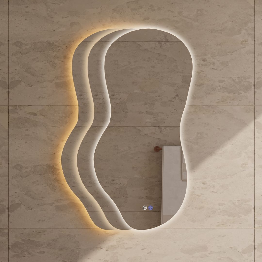 Best Design Ziza organische spiegel met spiegelverwarming 100x50cm