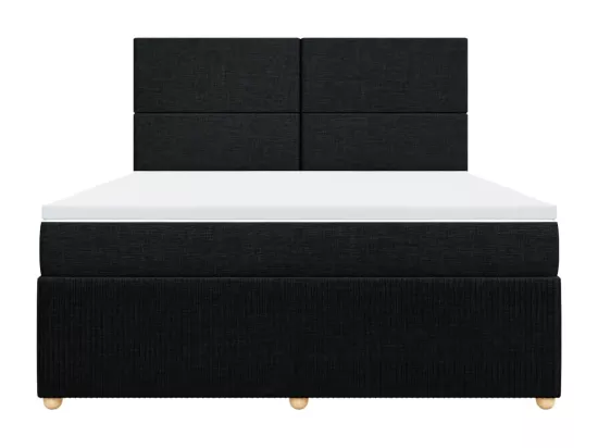 Sommier à lattes de lit avec matelas Noir 180x200 cm Tissu