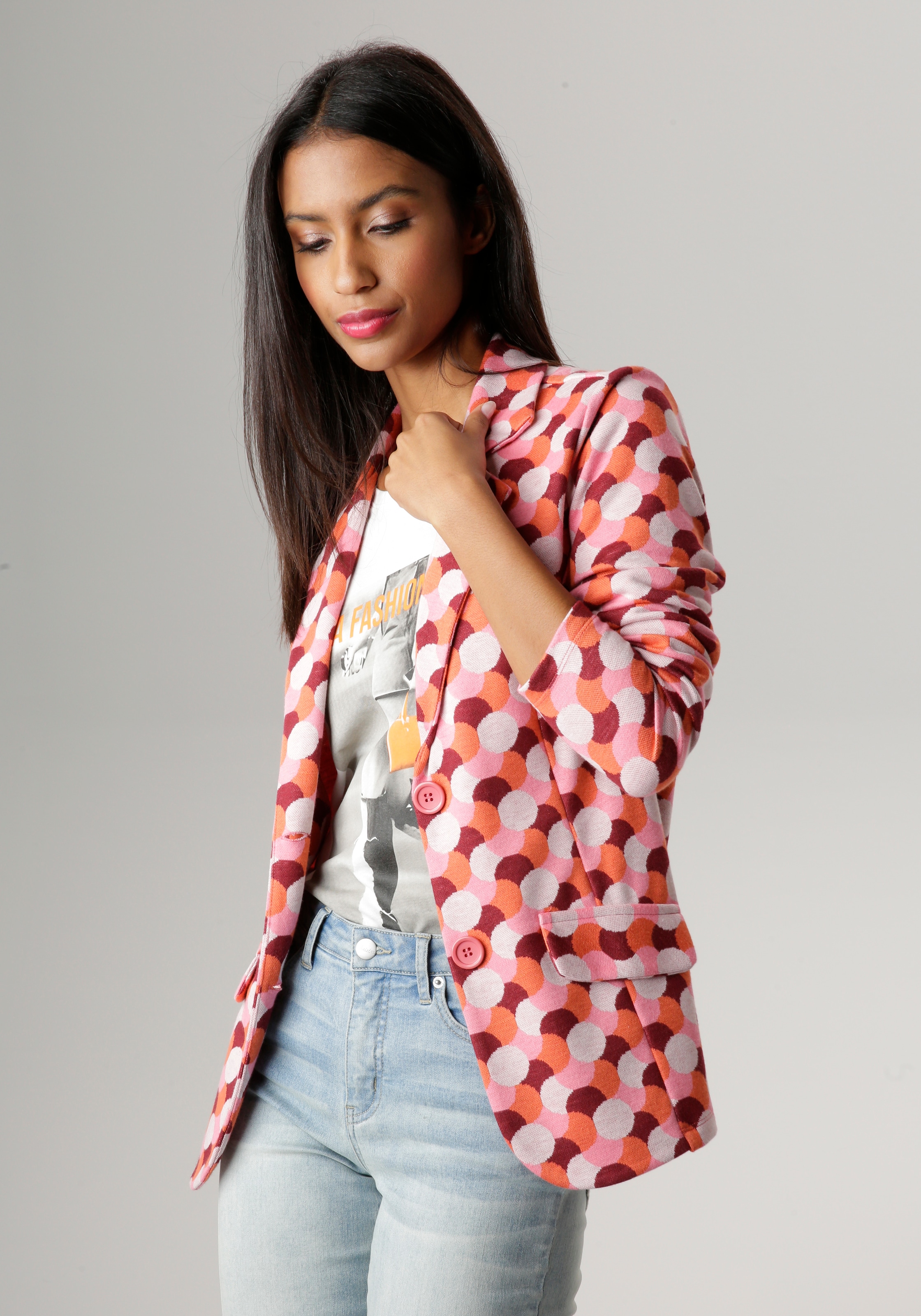 Aniston SELECTED Kurzblazer , in Jacquard-Qualität