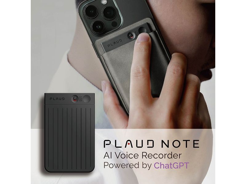 Plaud Diktiergerät Note AI Voice Recorder Silber ChatGPT Powered AI-Voice-Recorder