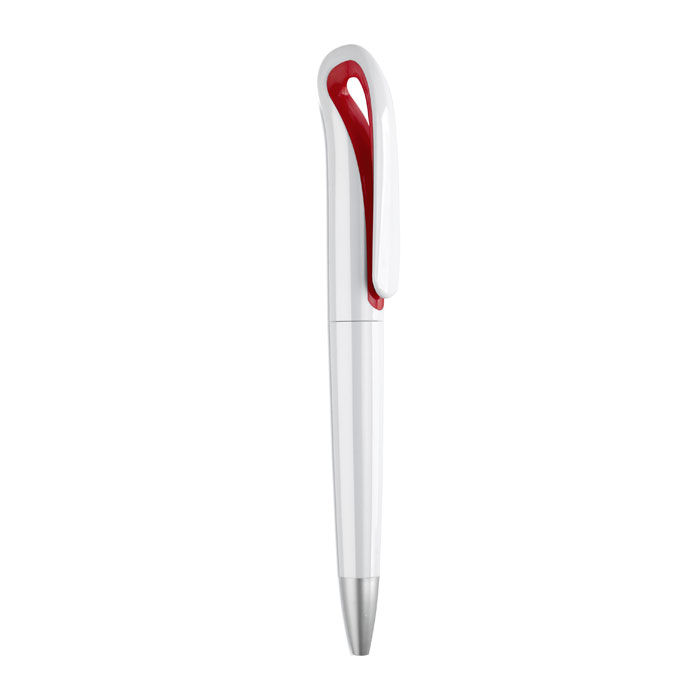 GiftRetail MO7793 - WHITESWAN Stylo à bille Twist en ABS