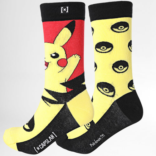 Paire De Chaussettes Pokémon Pika Jaune Rouge