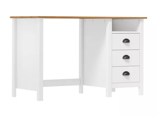 Bureau Hill avec 3 tiroirs 120x50x74 cm Pin solide