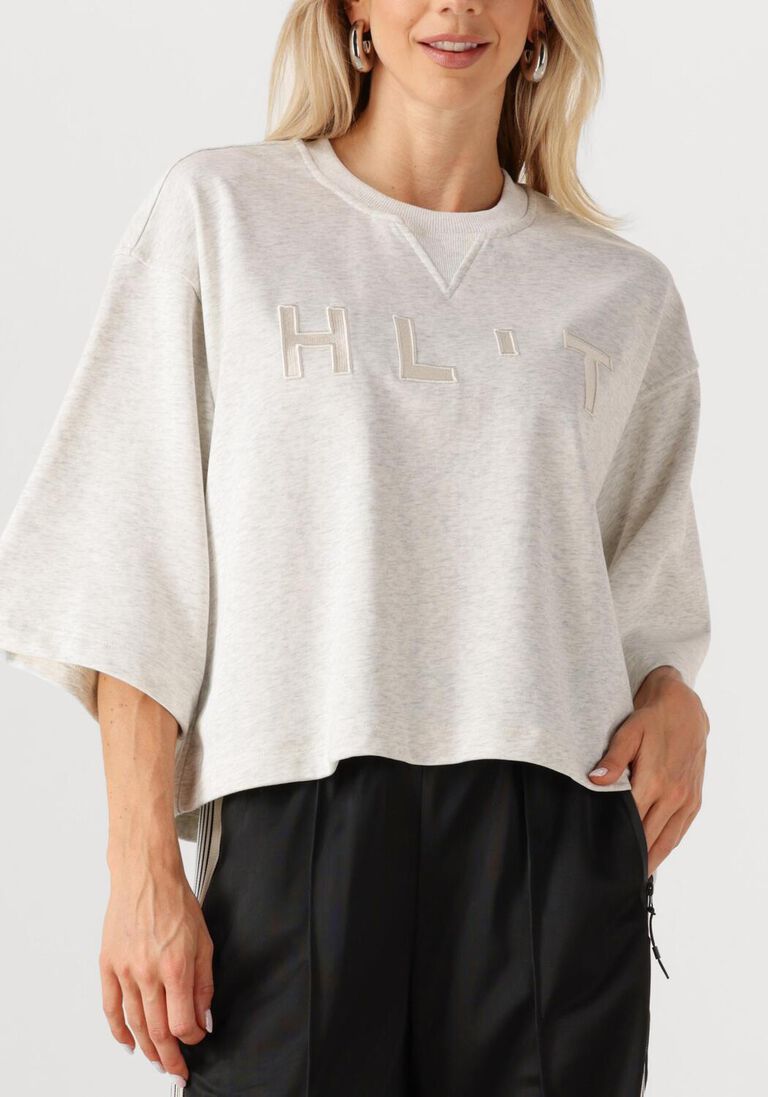 lichtgrijze haute l'amitié top hlt ss logo sweat