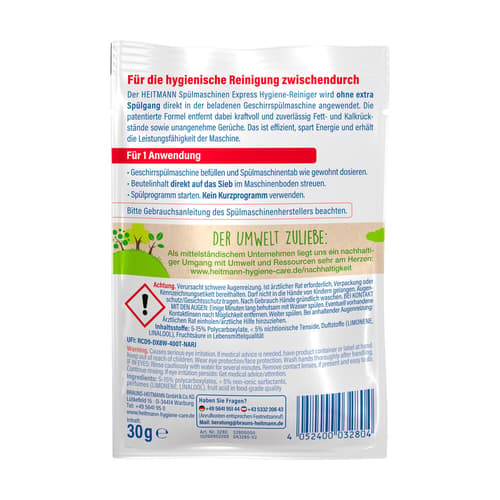 HEITMANN Express Spülmaschinen Hygiene-Reiniger