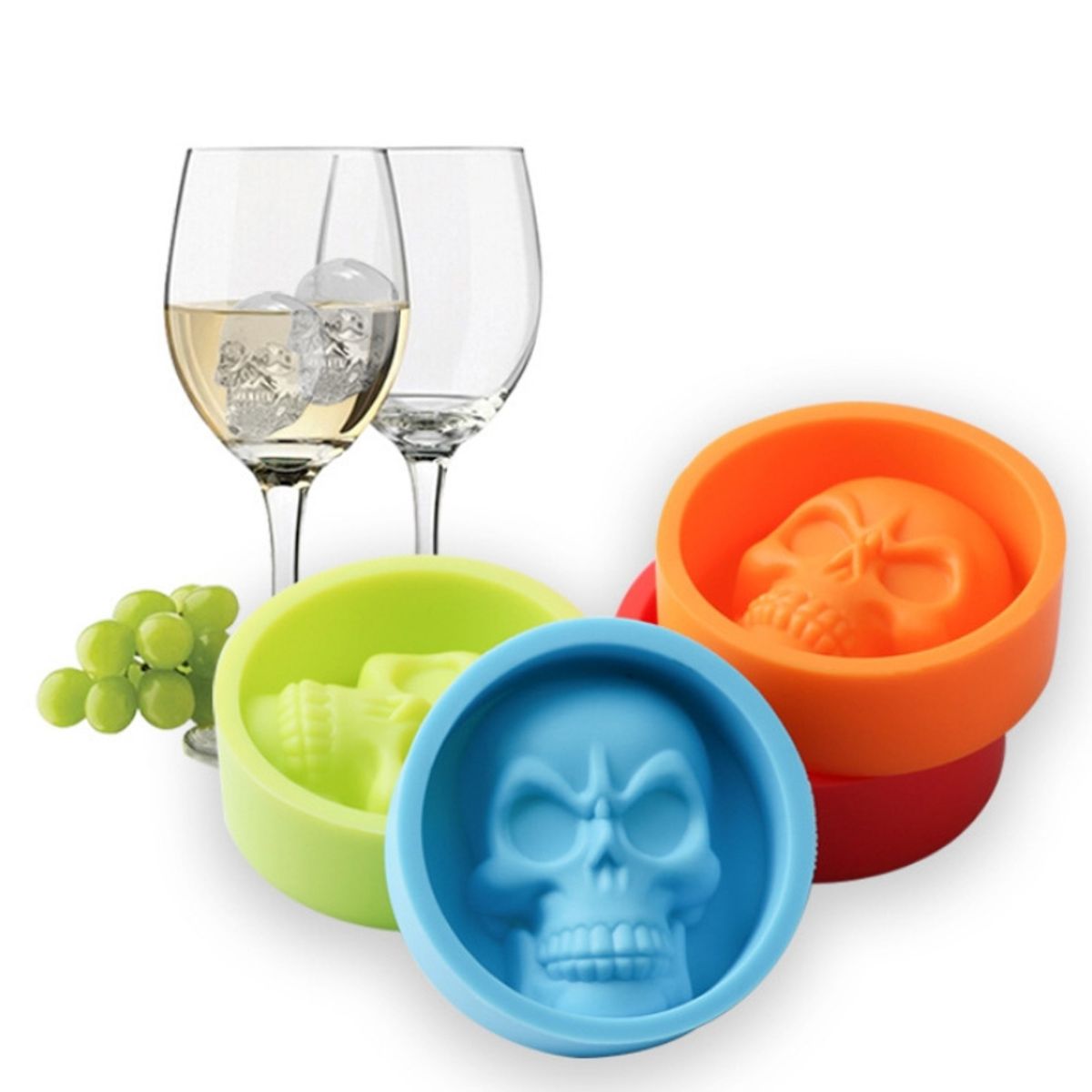 Silikon Eiswürfelform Totenkopf Skull Eiswürfel Eis für Whiskey Wein Bar Party
