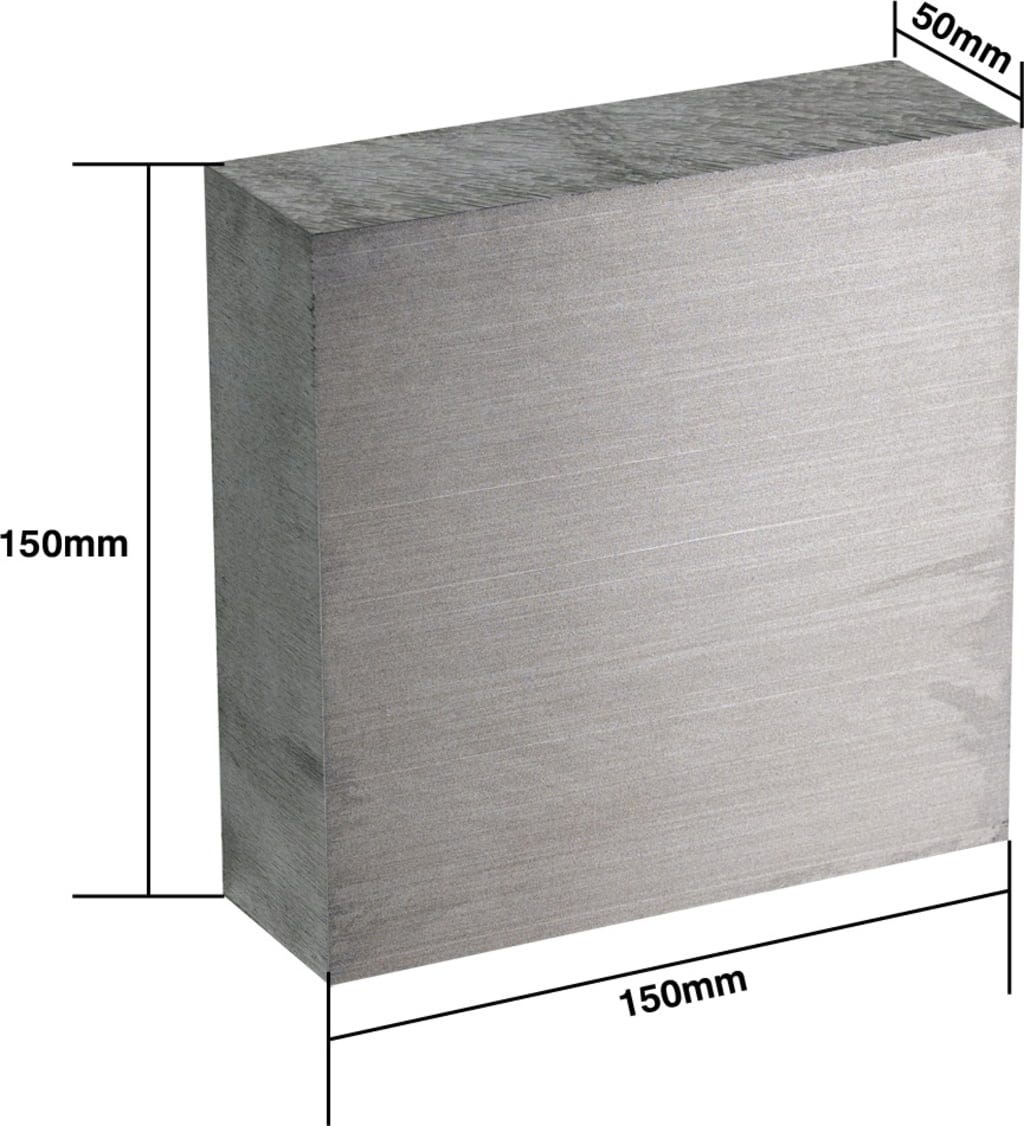 LDO Motors  6061 Aluminum Block, 150 x 150 x 50 mm    Robustes Material für die CNC Bearbeitung