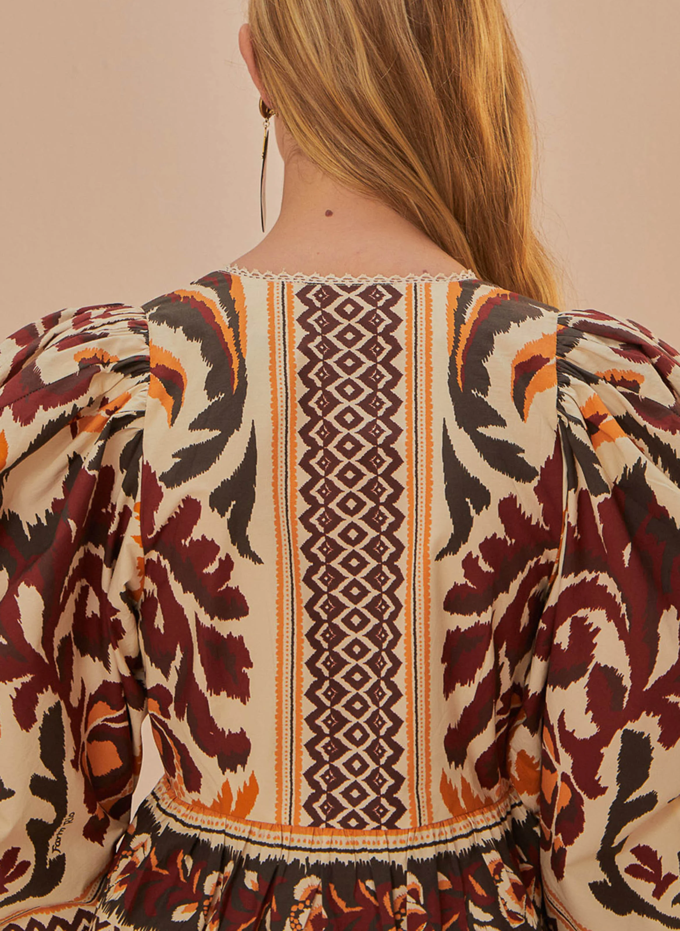 Chemisier manches bouffantes| Multicolore
