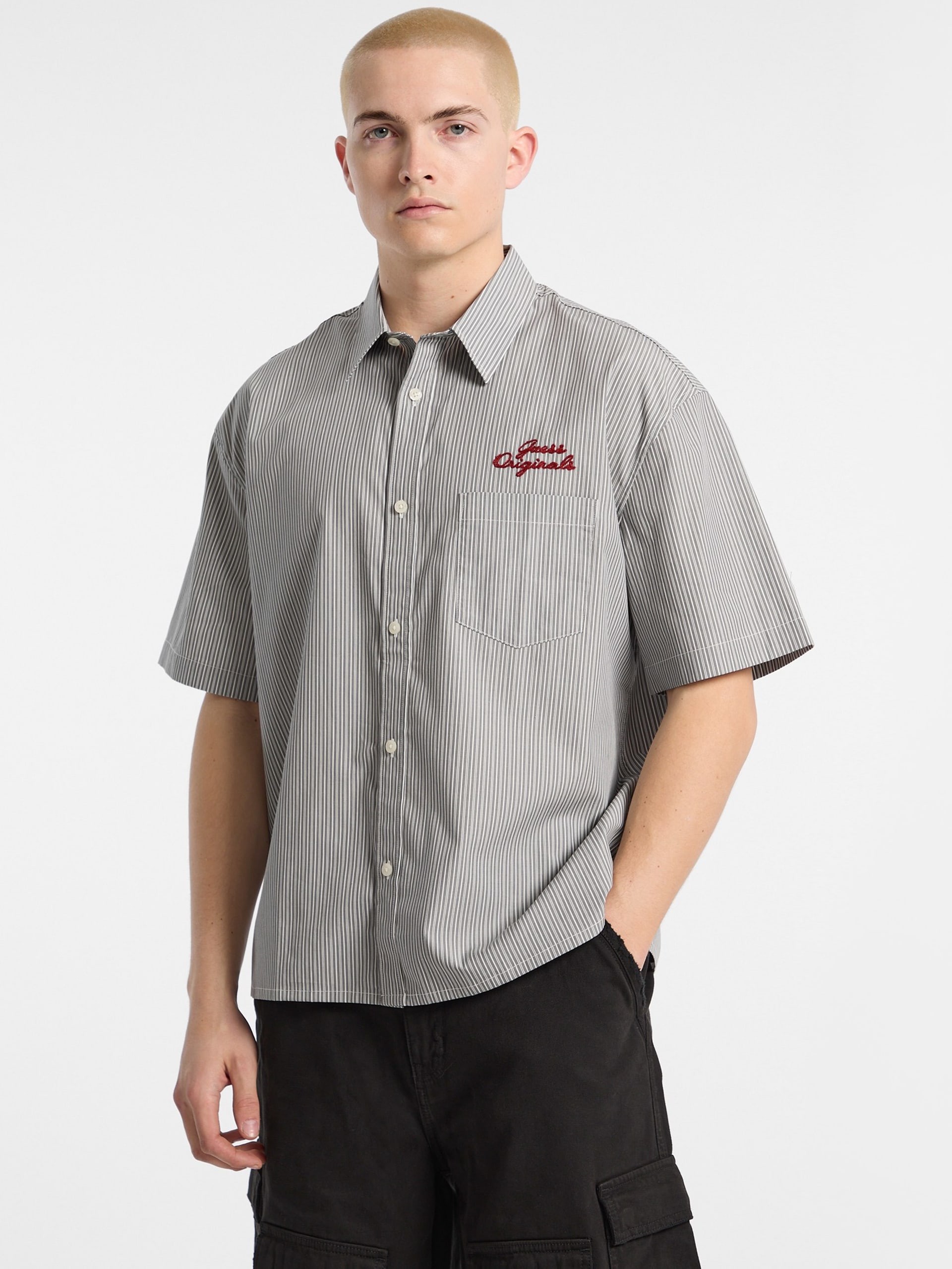 Camisa GUESS Originals Eco Listrada em Popeline