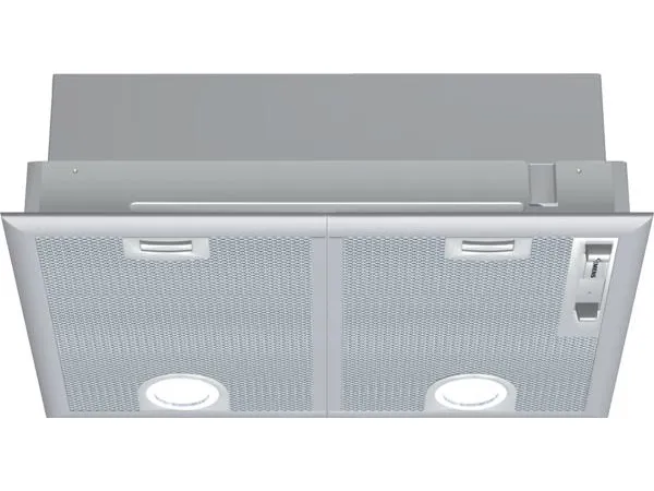 Siemens iQ300 LB55565 - Hætte - tag - Niche - bredde: 50 cm - dybde: 35 cm - udtrækning og recirkulation (-) - med intern motor - metalsølv