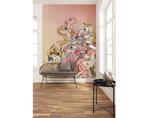 Vliesbehang DX4-012 Disney Edition 4 Flamingo's en Lilly's 4-delige set 200 x 280 cm