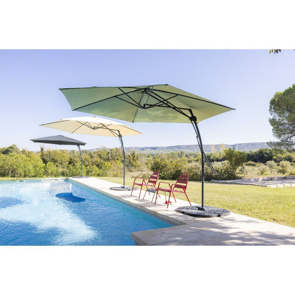 Parasol déporté Malaga Ø345xH245cm gris anthracite