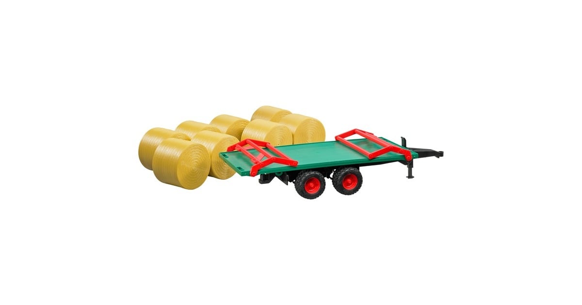 bruderBalentransport aanhanger met 8 ronde balen Modelvoertuig  (02220)