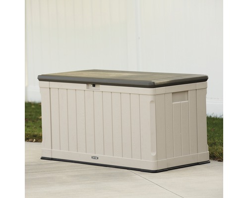 Lifetime Harmony kussenbox, 440l, 128 x 64 x 67 cm, kunststof, staal, grijs/zwart
