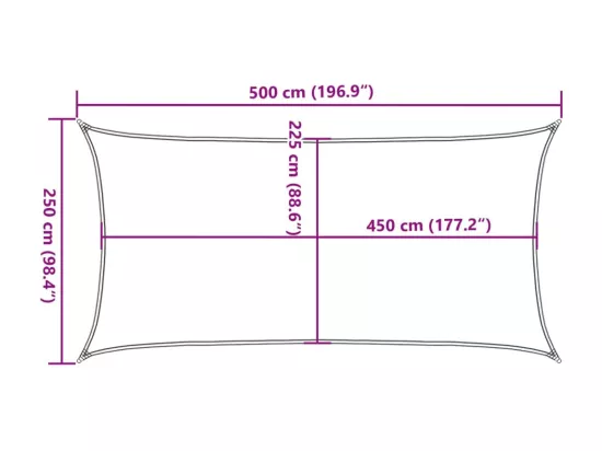 Voile d'ombrage 160 g/m² Jaune 2,5x5 m PEHD