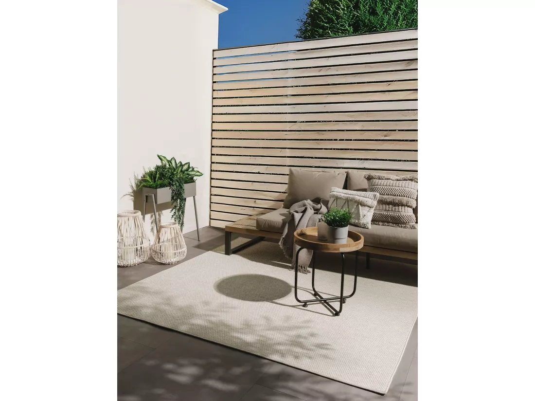 Tapis d'extérieur & intérieur Iowa Crème 195x195 cm