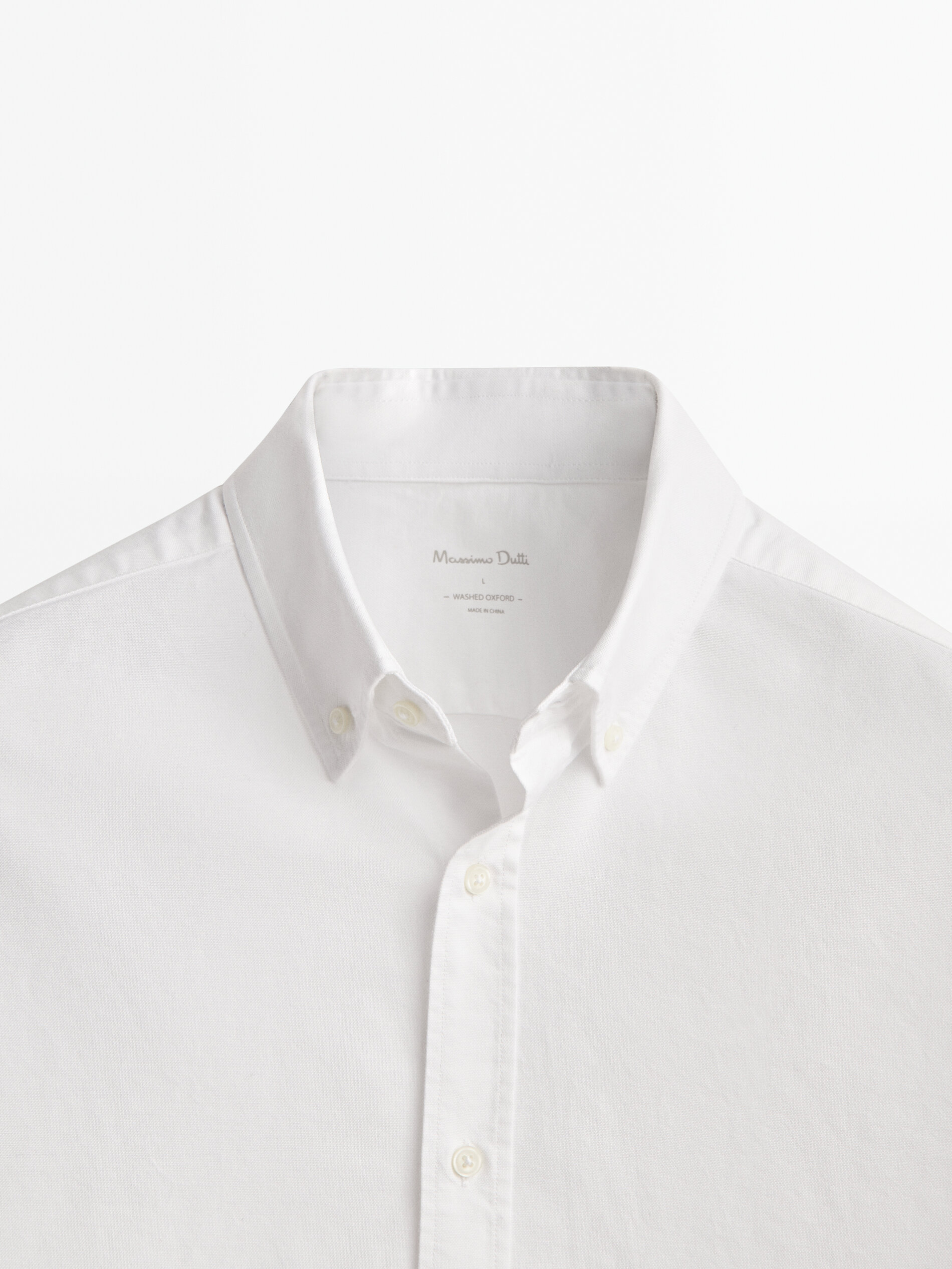 Camisa oxford de algodão slim fit - BRANCA