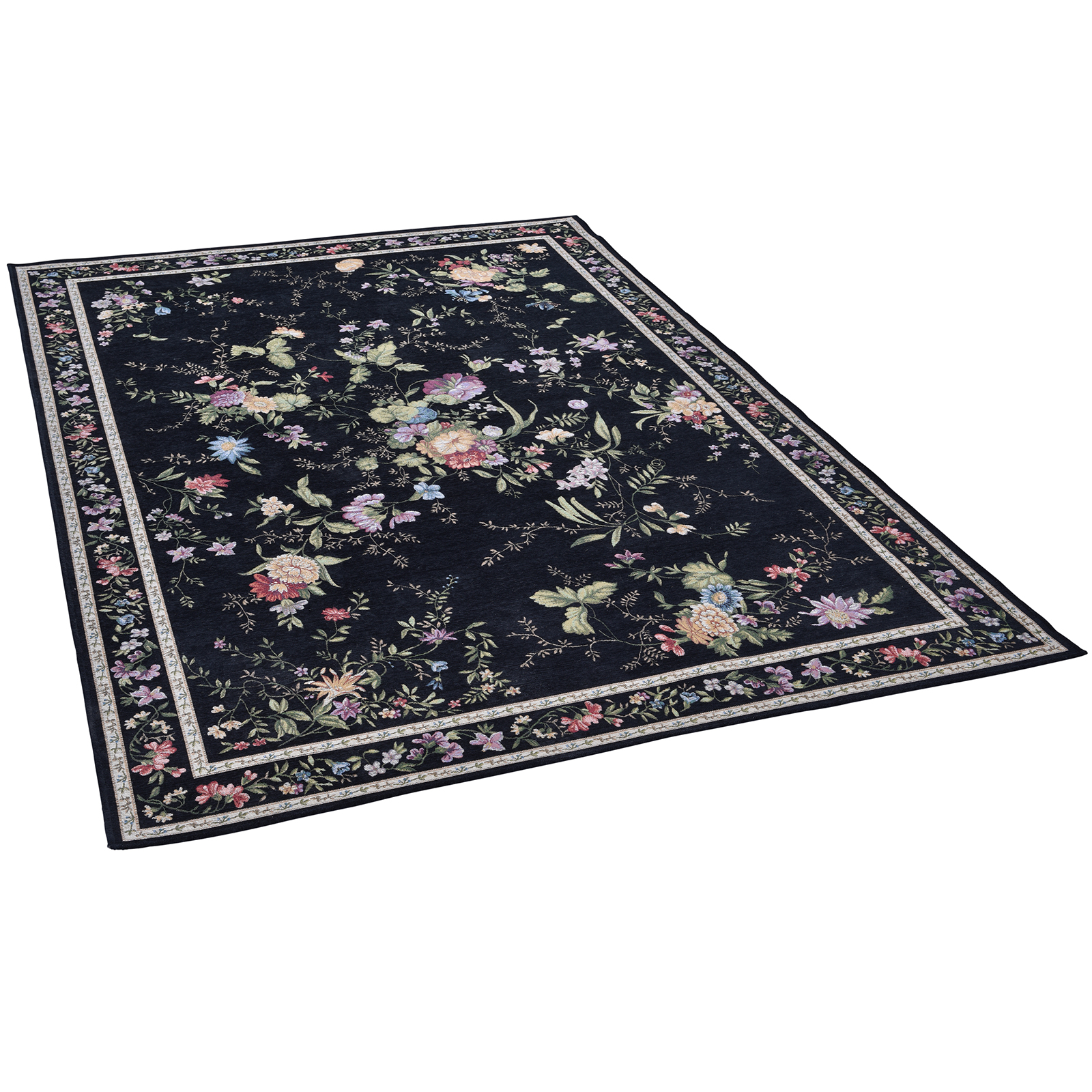 Teppich FLOMI - schwarz - 60x90 cm
