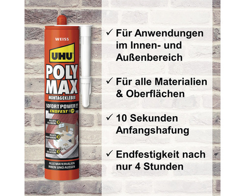 UHU POLY MAX Instant Power Montagelijm 300 g