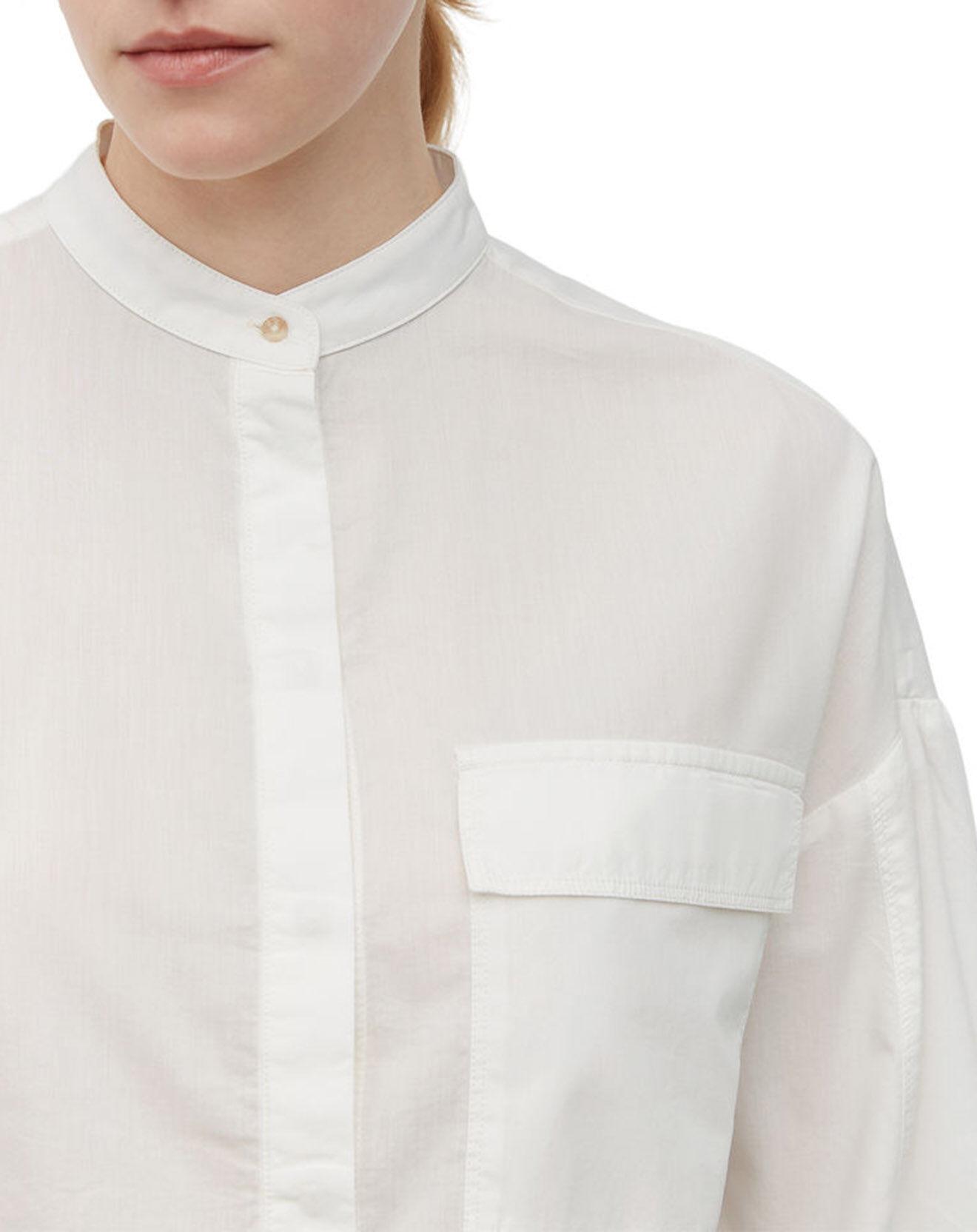 Marc O'Polo Chemise Col Mao Poche blanche