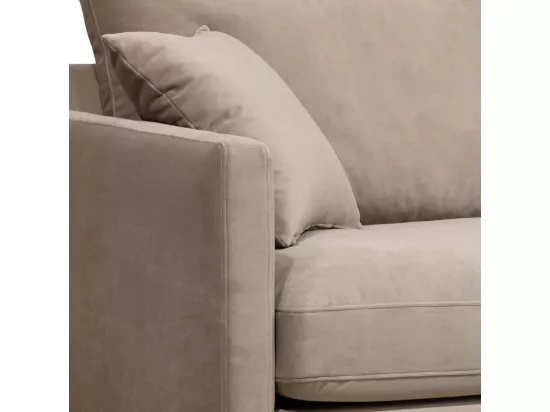 Villabon - Fauteuil XL en velours pieds épingles noirs : Couleur - Beige