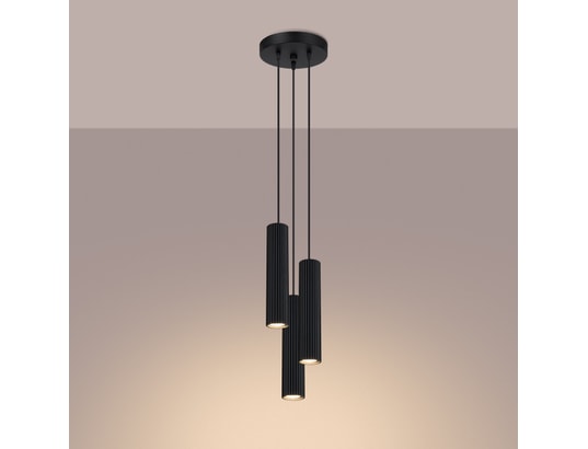 SOLLUX LIGHTING - Suspension Lampe suspendue karbon 3p noir