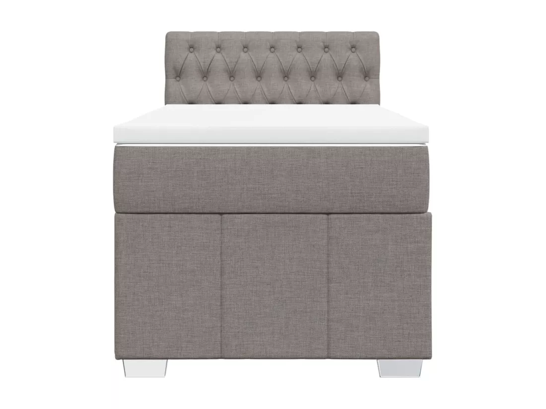 Sommier à lattes de lit avec matelas Taupe 90x190 cm Tissu