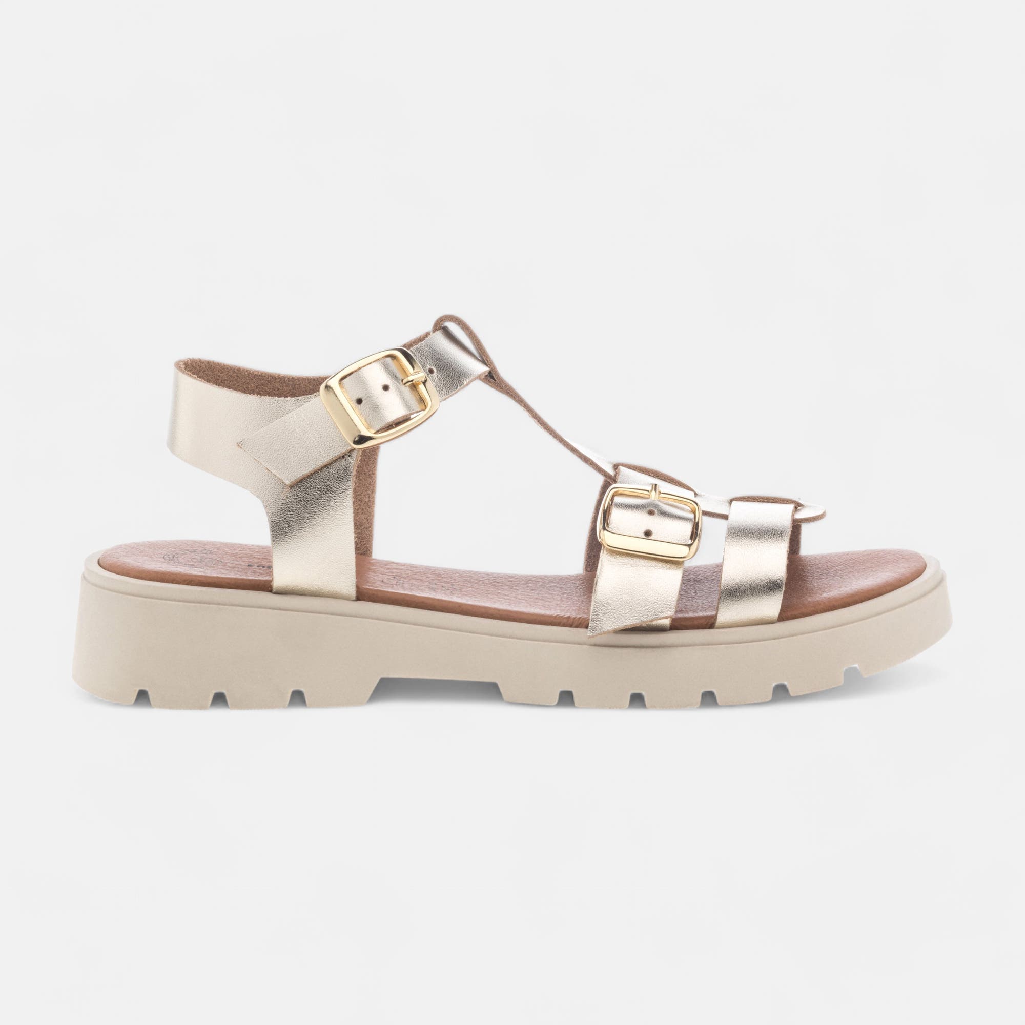 Sandales Femme en cuir or
